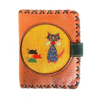 KEDİLİ KÖPEKLİ KADIN CÜZDAN TARÇIN