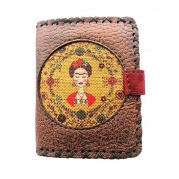 FRİDA KAHLO BASKILI KADIN CÜZDAN KAHVE