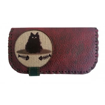 KARA KEDİ BASKILI KADIN BÜYÜK CÜZDANI MÜRDÜM